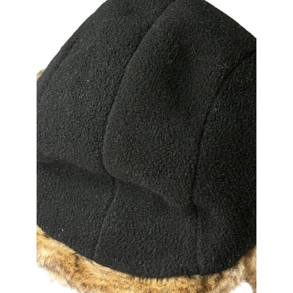 Old Navy Herringbone Gray Black Fur Trim Fleece Lined Hat 6-12 Months Babycore - Picture 5 of 8